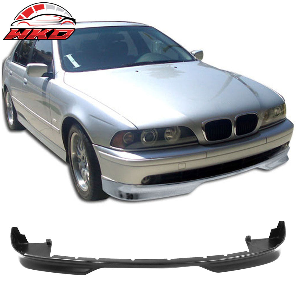 Fits 97-00 BMW E39 5-Series M Style Front Bumper Lip Spoiler Unpainted Black PU