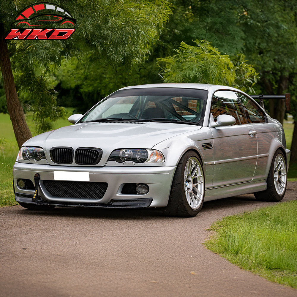 Fits 01-06 BMW E46 M3 CSL Style Front Bumper Lip Spoiler Splitter Unpainted PU