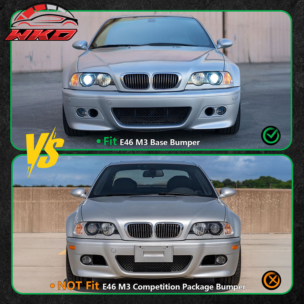 Fits 01-06 BMW E46 M3 CSL Style Front Bumper Lip Spoiler Splitter Unpainted PU
