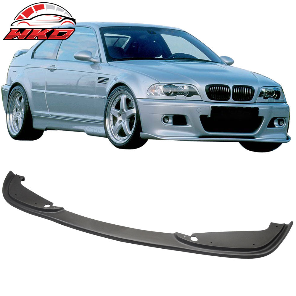 Fits 01-06 BMW E46 M3 H Style Front Bumper Lip Spoiler Splitter Kit PU Unpainted