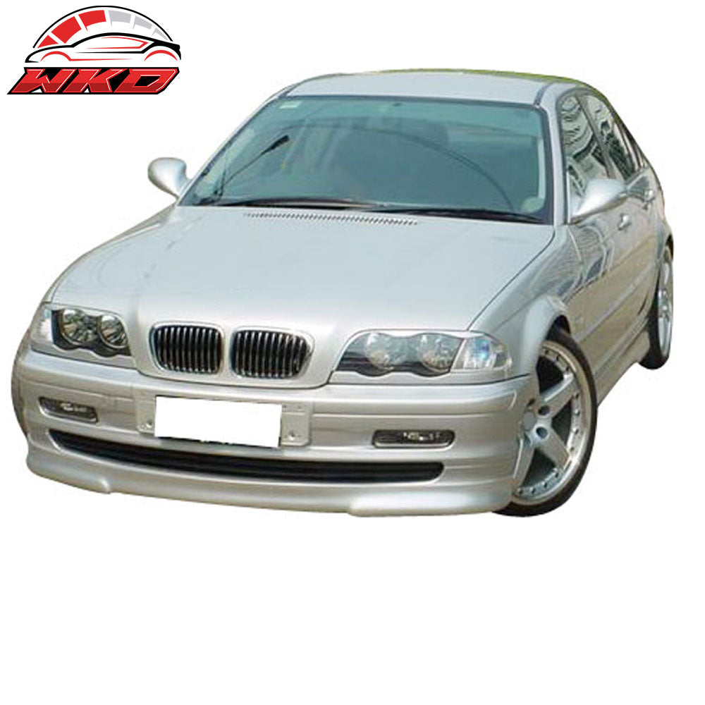 Fits 99-01 BMW E46 3 Series 4Dr Sedan H2 Style Front Bumper Lip Spoiler - PU