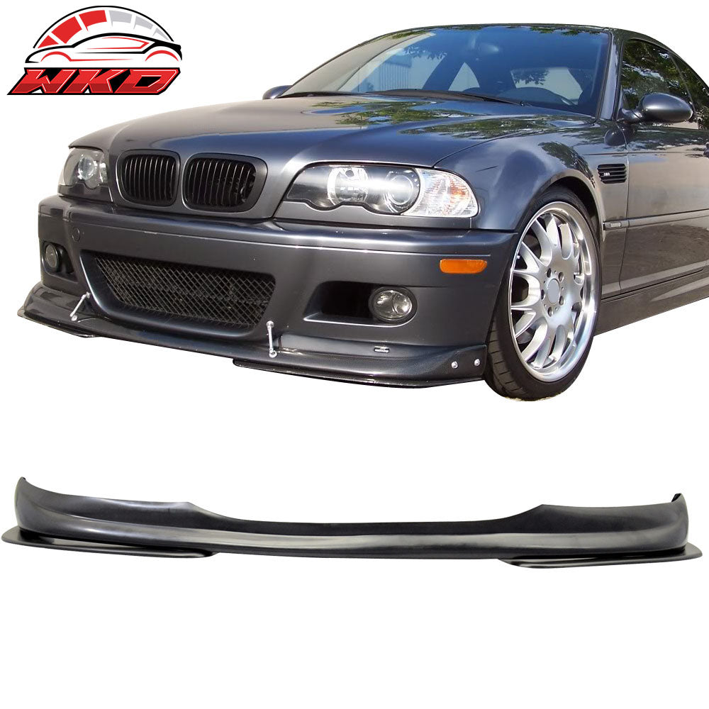 Fits 01-06 BMW E46 M3 A Style Front Bumper Lip Spoiler Kit Unpainted Black PU