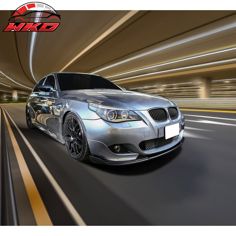 Fits 04-10 BMW E60 5 Series H Style Front Bumper Lip Spoiler PU Unpainted 1PC