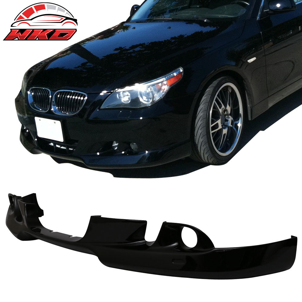 Fits 04-07 BMW E60 5-Series AC Style Front Bumper Lip Kit Painted Jet Black #668