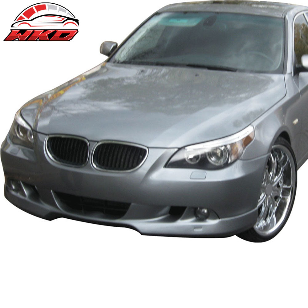 Fits 04-07 E60 5Series Front Bumper Lip AC Style Paint Silver Gray Metallic #A08