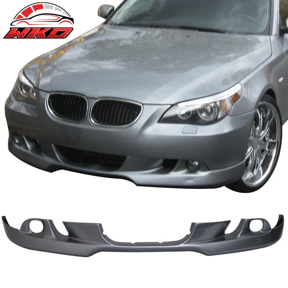 Fits 04-07 E60 5Series Front Bumper Lip AC Style Paint Silver Gray Metallic #A08