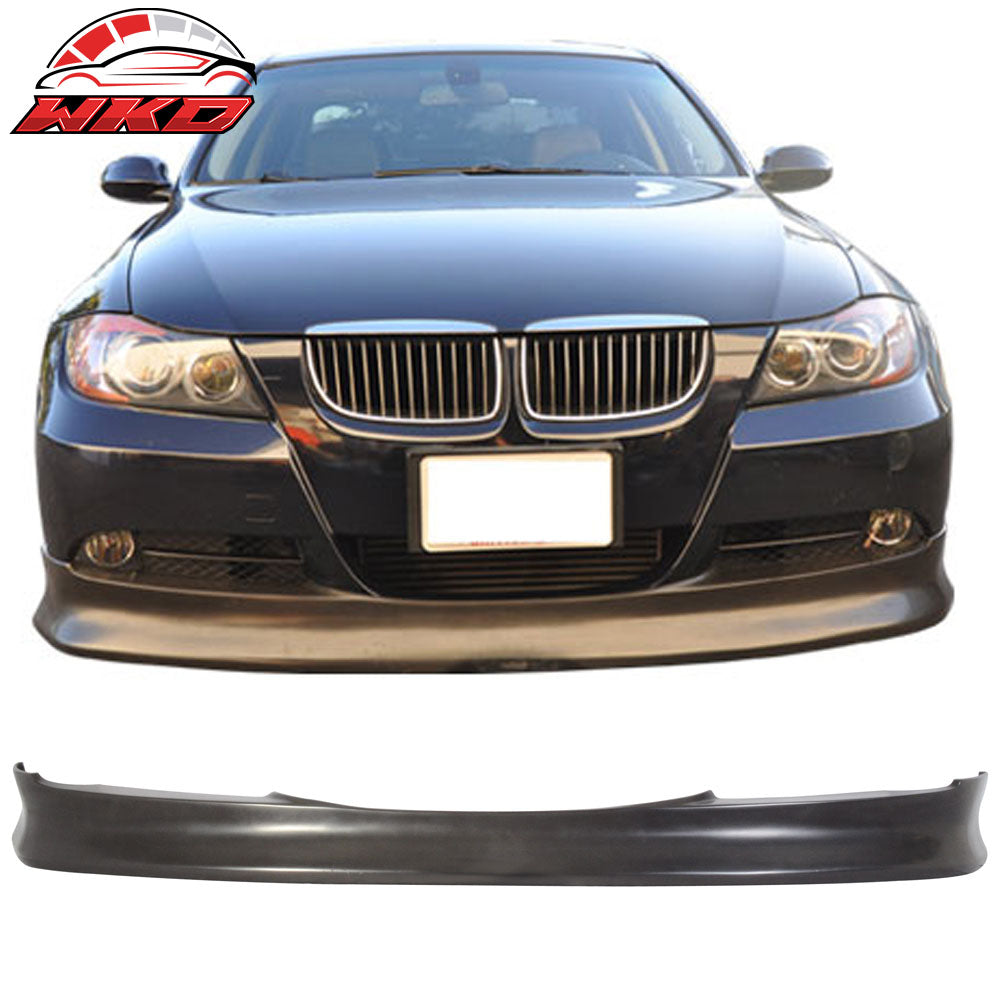 Fits 05-08 BMW E90 3-Series Front Bumper Lip IKON Style Spoiler PU Splitter Kit