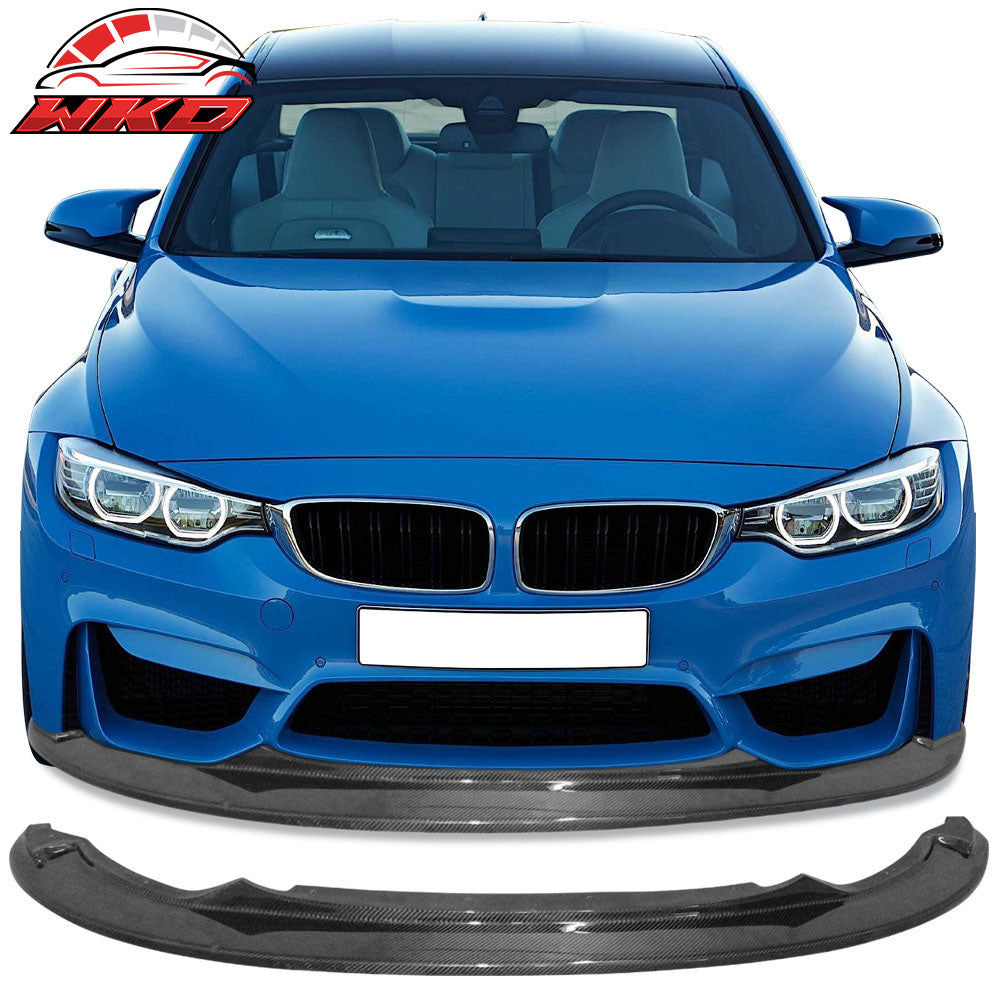 Fits 15-20 BMW F80 M3 F82 F83 M4 KS Style Front Bumper Lip Spoiler Carbon Fiber