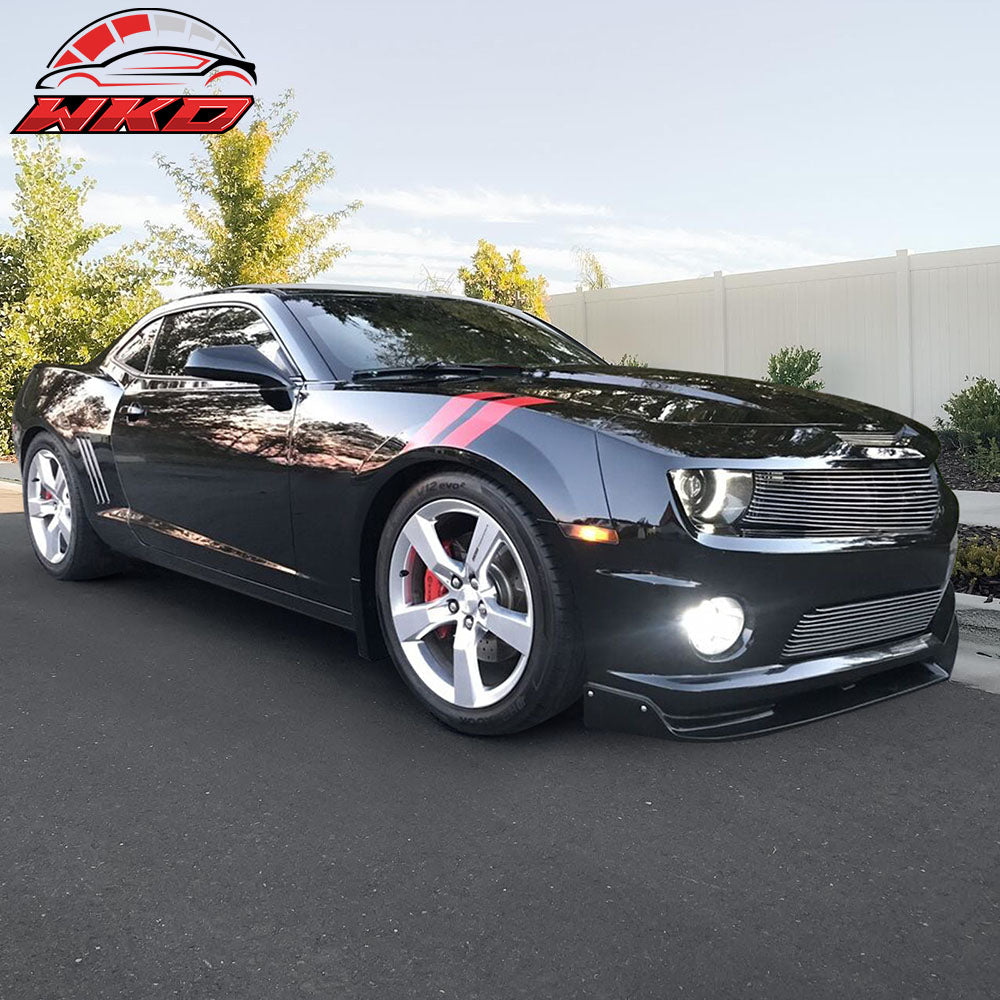 Fits 10-13 Chevrolet Camaro V8 SS Street Style Front Bumper Lip Spoiler Black PU