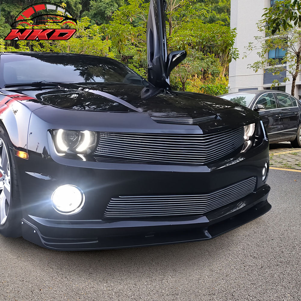 Fits 10-13 Chevrolet Camaro V8 SS Street Style Front Bumper Lip Spoiler Black PU