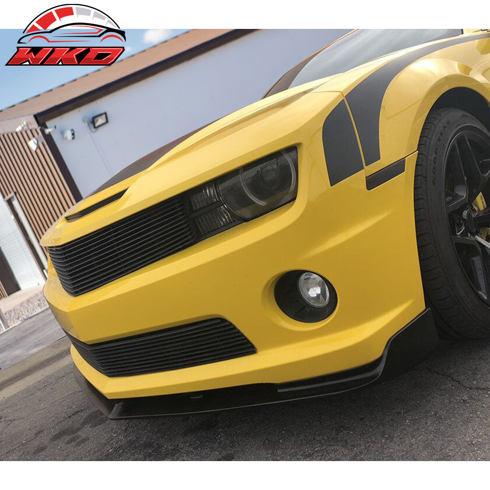 Fits 10-13 Chevrolet Camaro V8 SS Street Style Front Bumper Lip Spoiler Black PU