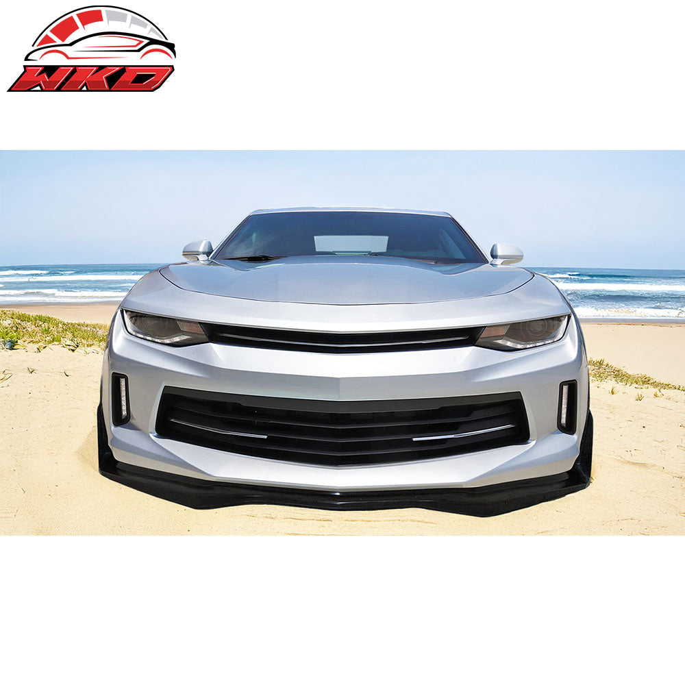 Fits 16-18 Chevy Camaro V6 IKON Stingray Stage 3 Style Front Bumper Lip Winglets