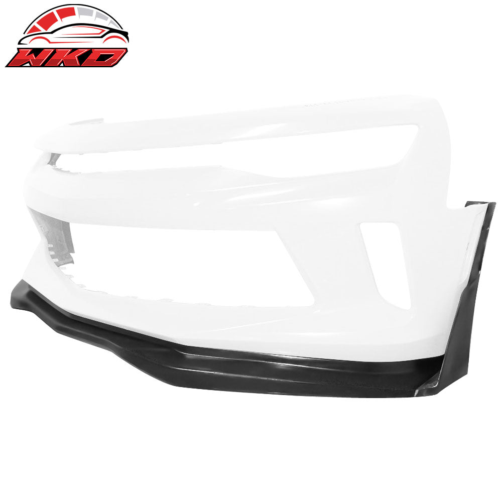 Fits 16-18 Chevy Camaro V6 IKON Stingray Stage 3 Style Front Bumper Lip Winglets