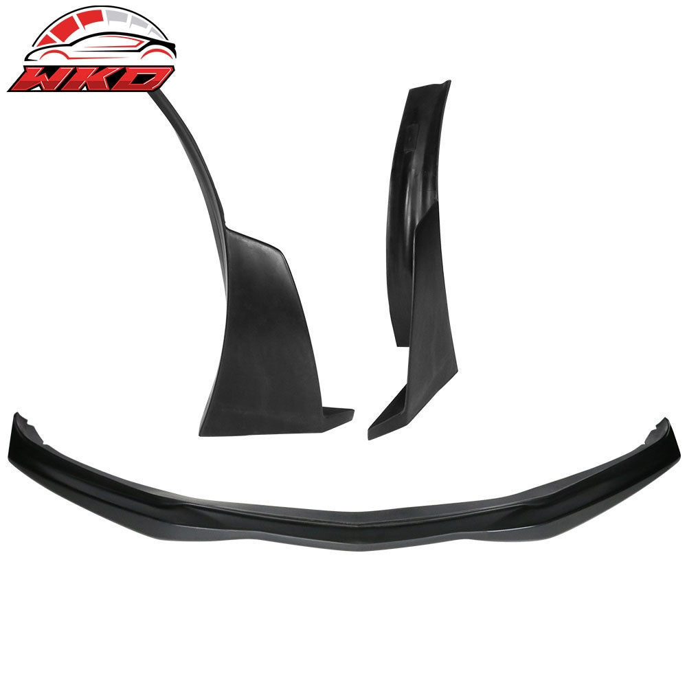 Fits 16-18 Chevrolet Camaro SS IKON V5 Style 3PCS Front Bumper Lip Unpainted PU