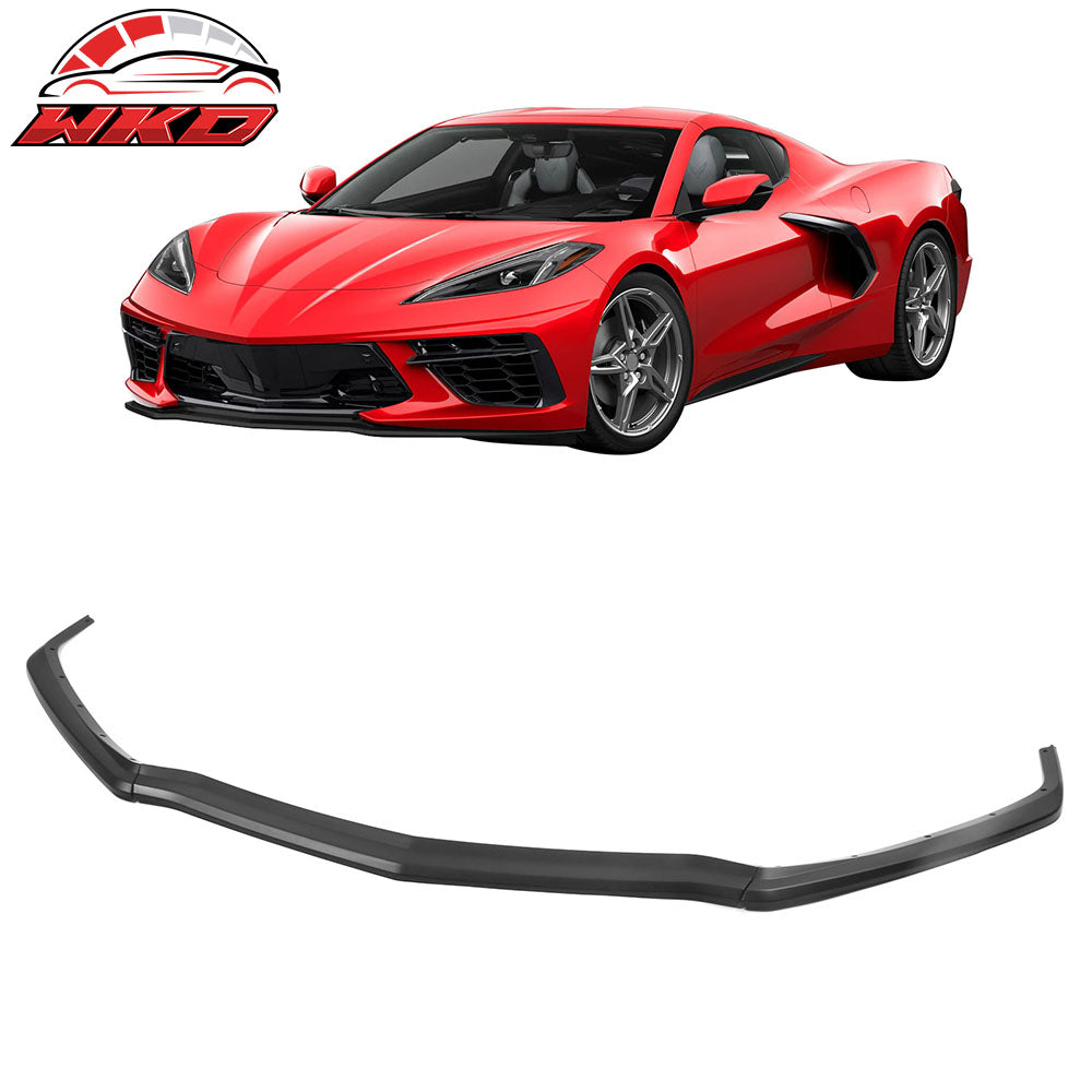 Fits 20-25 Chevrolet Corvette C8 Z51 Style Texture Black 3PC Front Bumper Lip PP