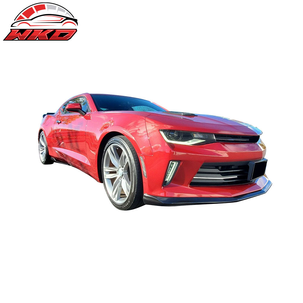 Fits 16-18 Chevrolet Camaro OE Style Front Bumper Lip Spoiler Unpainted Black PU