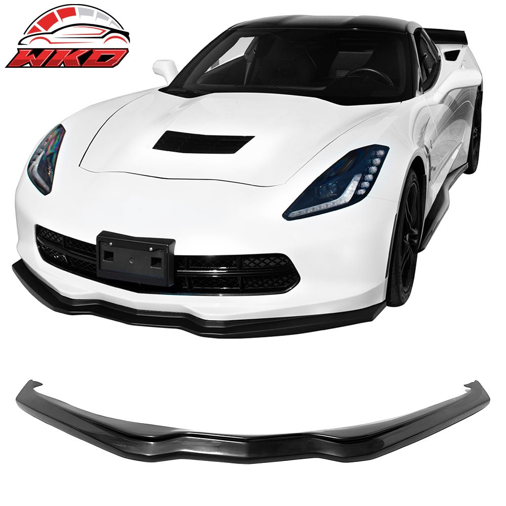 Fits 14-19 Chevrolet Corvette Front Bumper Lip Spoiler Splitter Kit Unpainted PU