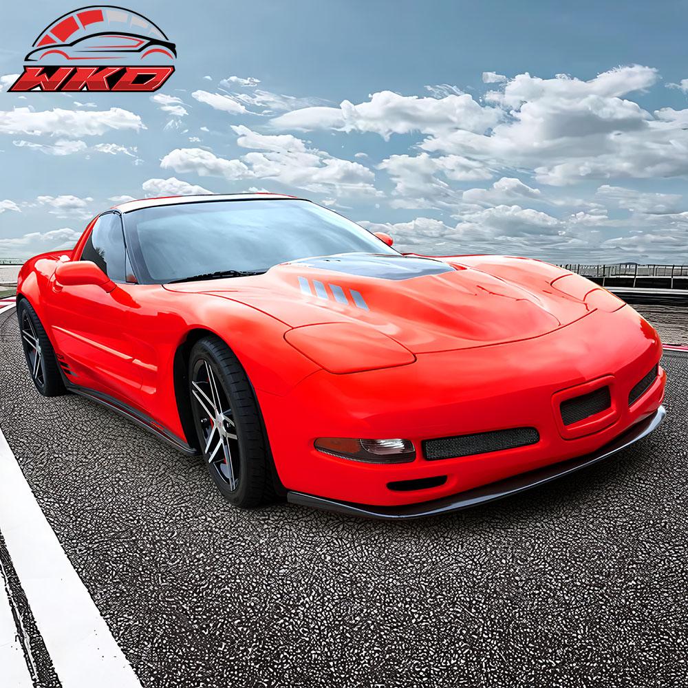 Fits 97-04 Chevrolet Corvette CS Style Front Bumper Lip Spoiler Kit Unpainted PU