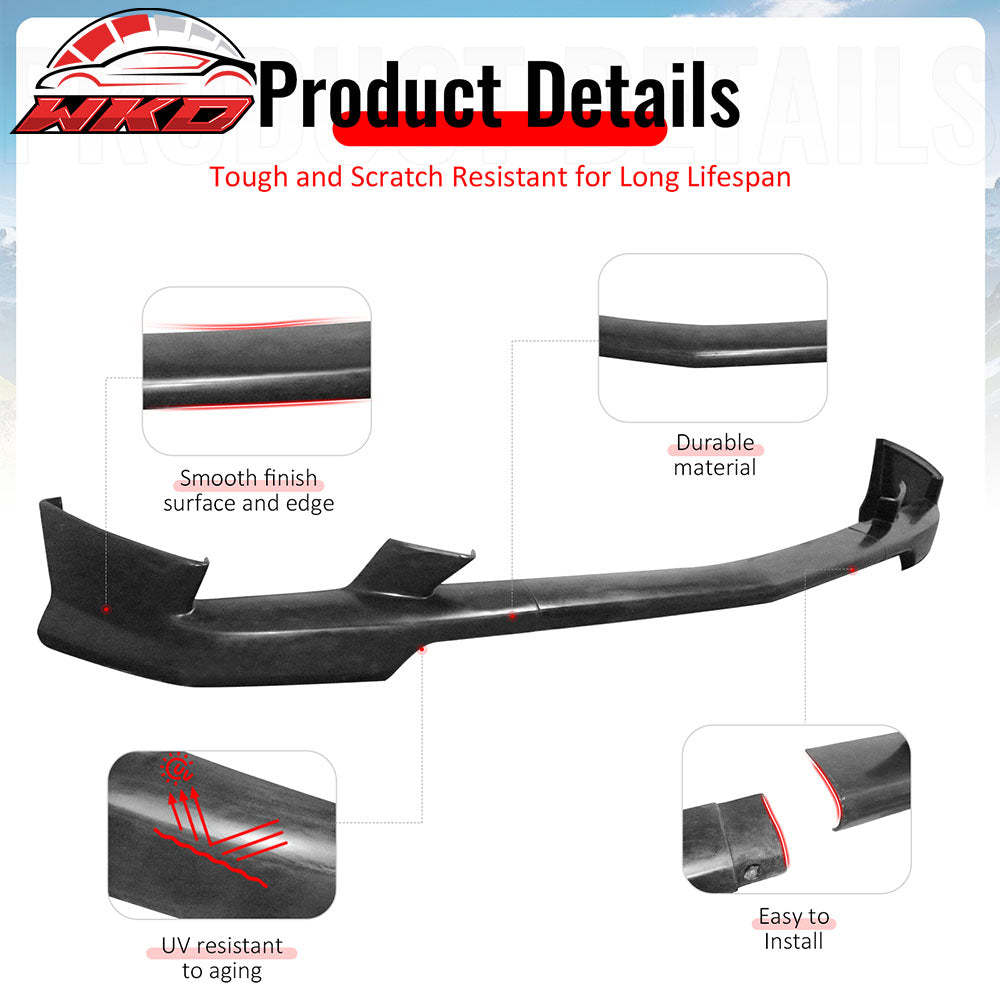 Fits 11-14 Dodge Charger KB Style Front Bumper Lip Spoiler Guard Unpainted 3PCS