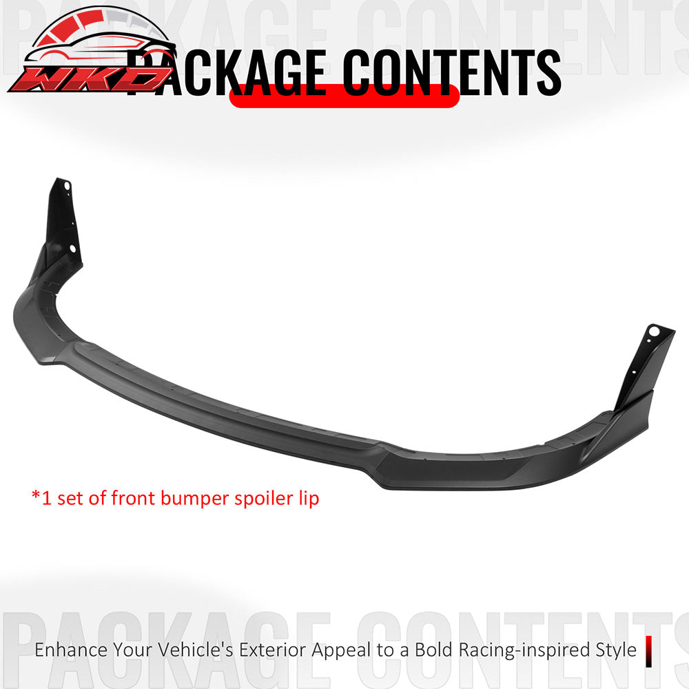 Fits 15-23 Dodge Charger SRT V4 B Style ABS Front Bumper Lip Matte Black 5PCS