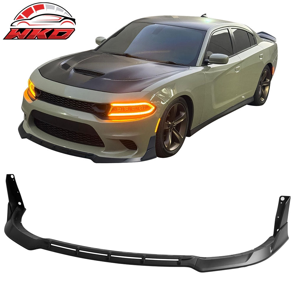 2015-23 Dodge Charger SRT V5 B Style ABS Front Bumper Lip Matte Black 5PCS | Wholesale