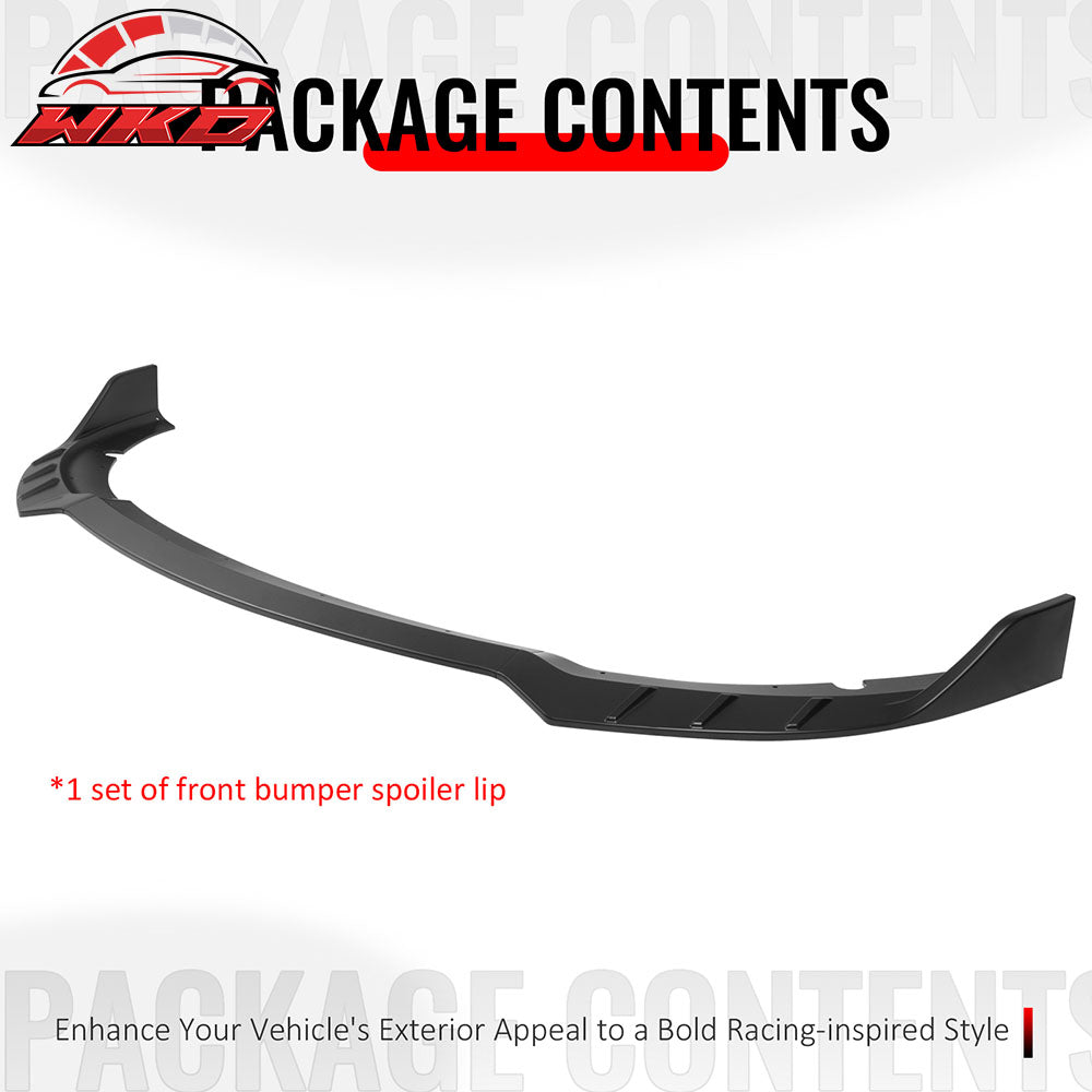 Fits 15-23 Dodge Charger SRT V6 A Style ABS Front Bumper Lip Matte Black 3PCS