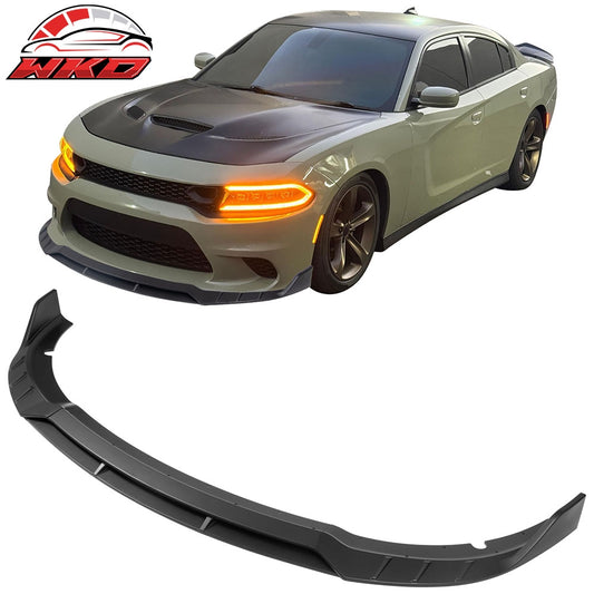 2015-23 Dodge Charger SRT V6 B Style ABS Front Bumper Lip Matte Black 4PCS | Wholesale