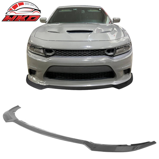 2015-23 Charger SRT V7 A Style ABS Front Bumper Lip Carbon Fiber Print 3PCS | Wholesale