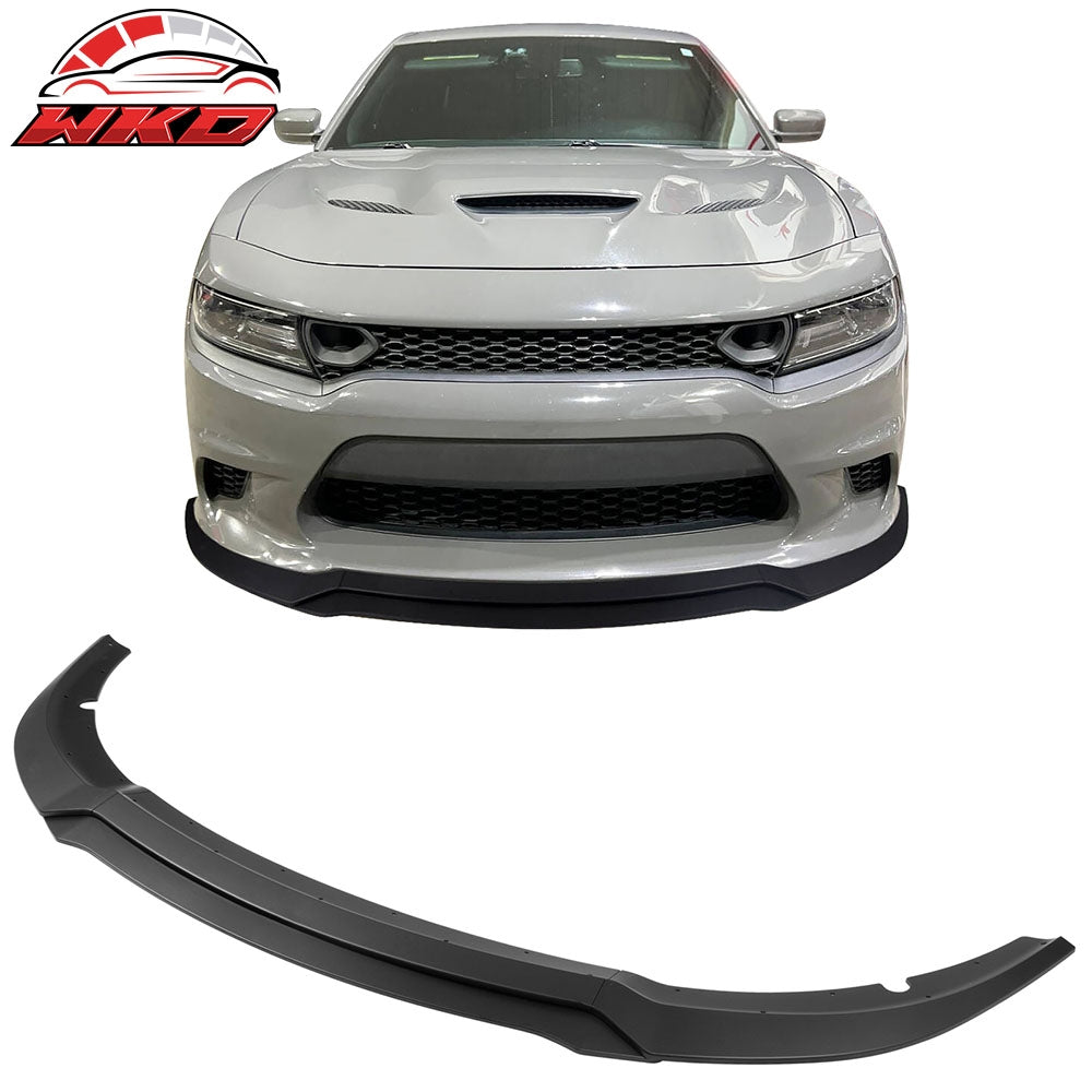 2015-23 Dodge Charger SRT V7 C Style ABS Front Bumper Lip Matte Black 4PCS | Wholesale