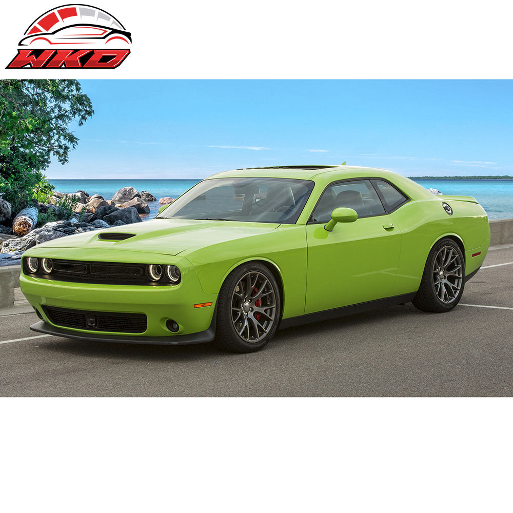 Fits 15-20 Dodge Challenger Front Bumper Lip Spoiler Splitter Unpainted Black PU
