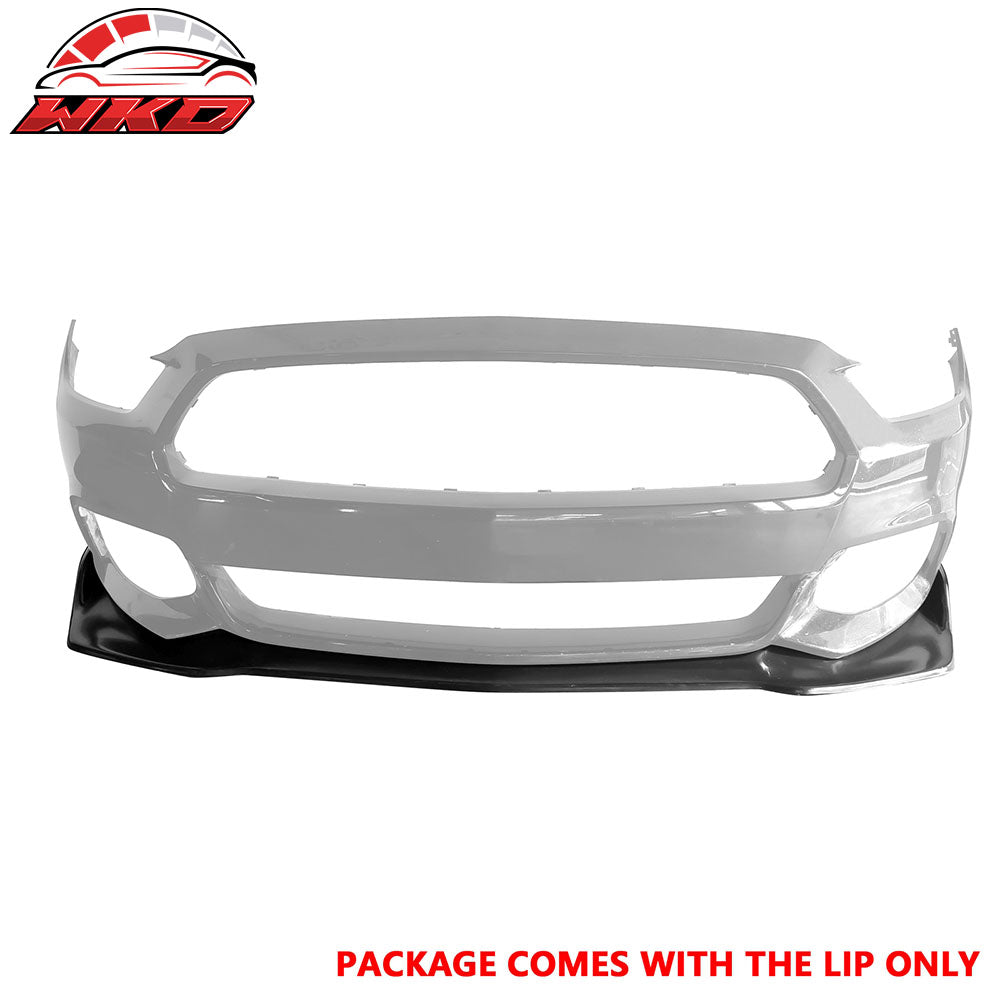 Fits 15-17 Ford Mustang MDA V2 Style Front Bumper Lip Spoiler Unpainted Black PU