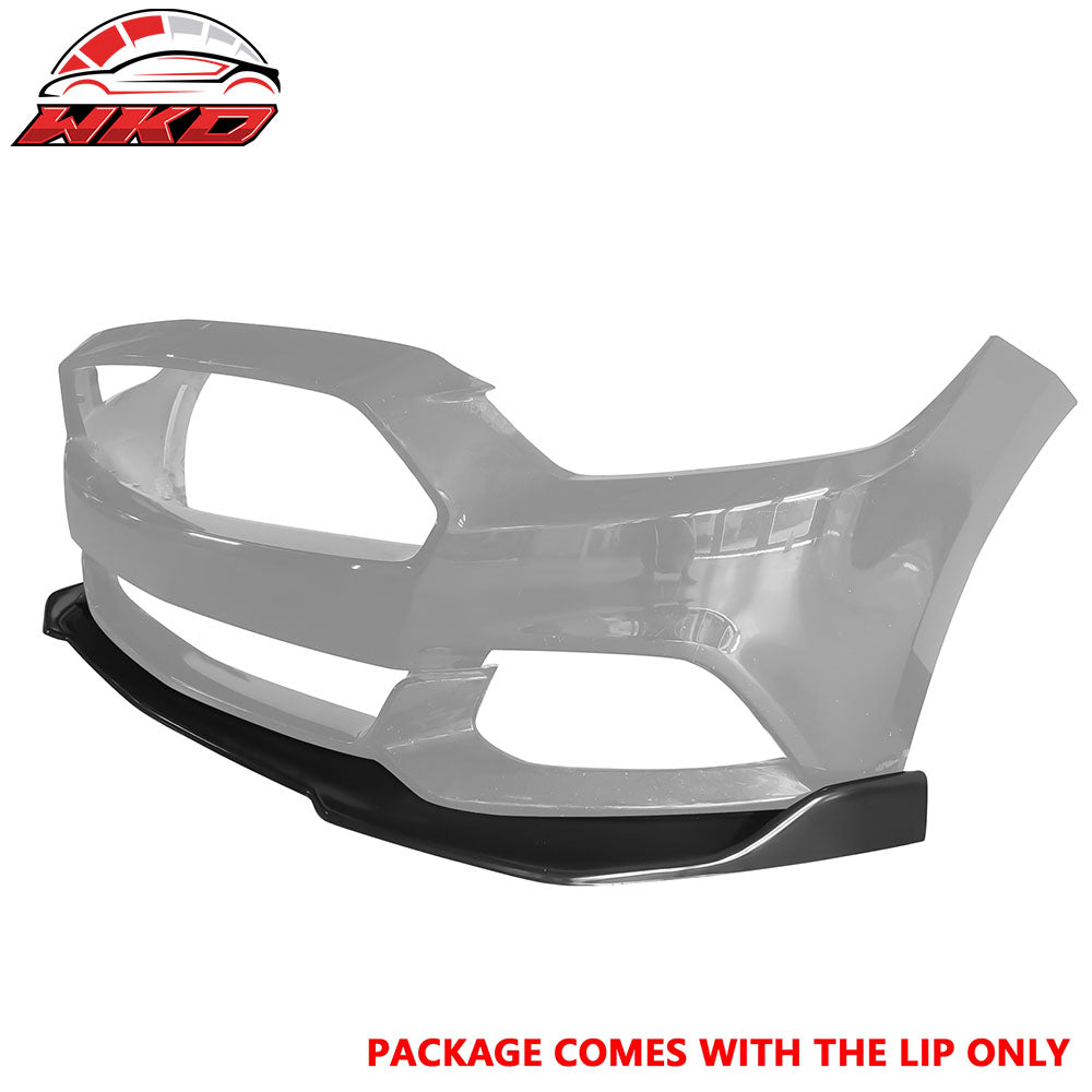Fits 15-17 Ford Mustang MDA V2 Style Front Bumper Lip Spoiler Unpainted Black PU
