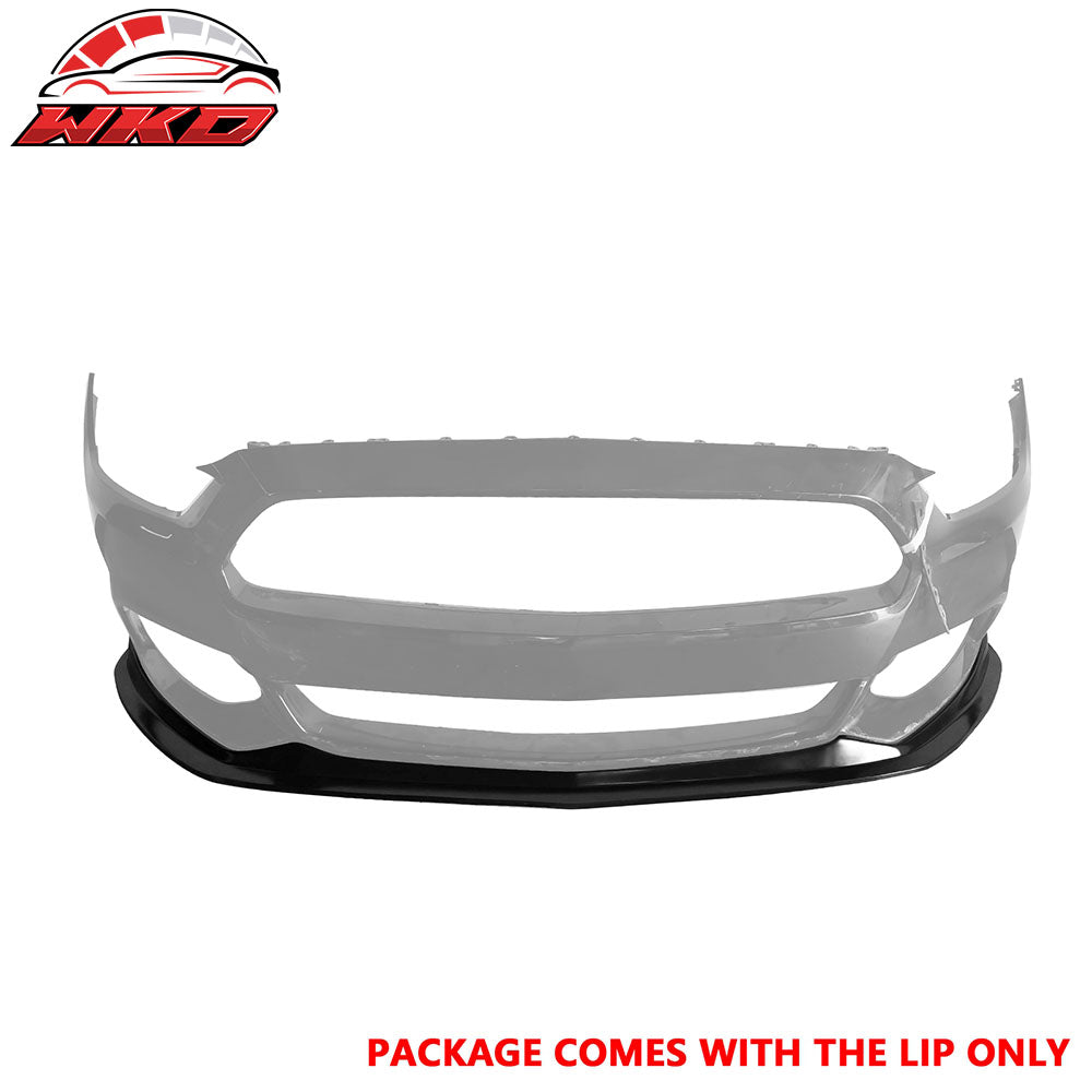 Fits 15-17 Ford Mustang MDA Style Front Bumper Lip Spoiler Unpainted Black PU