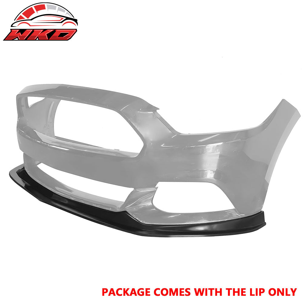 Fits 15-17 Ford Mustang MDA Style Front Bumper Lip Spoiler Unpainted Black PU