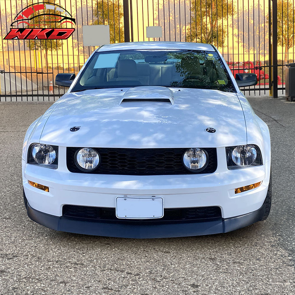 Fits 05-09 Ford Mustang V8 CV2 Style Front Bumper Lip Spoiler Unpainted Black PU