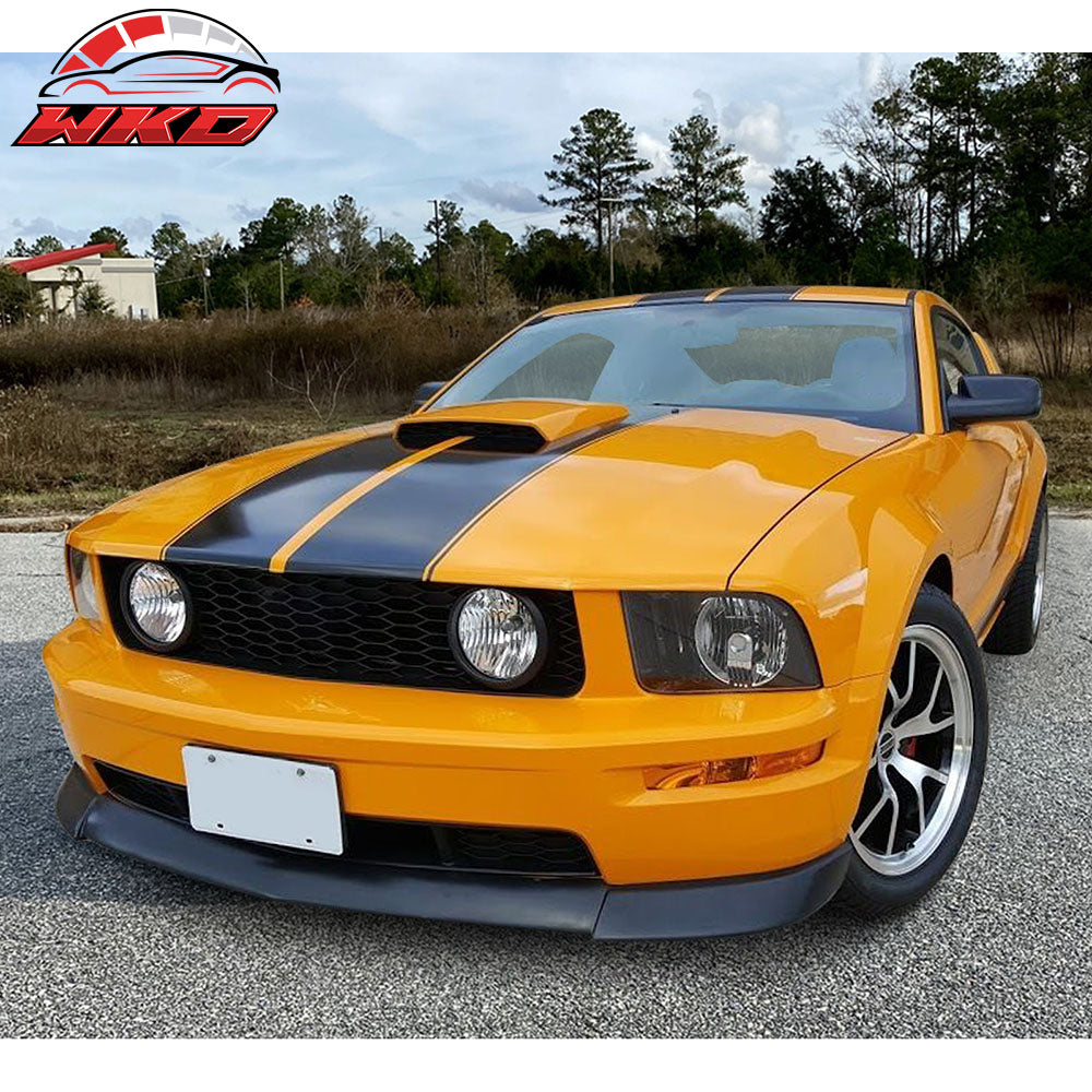 Fits 05-09 Ford Mustang V8 CV2 Style Front Bumper Lip Spoiler Unpainted Black PU