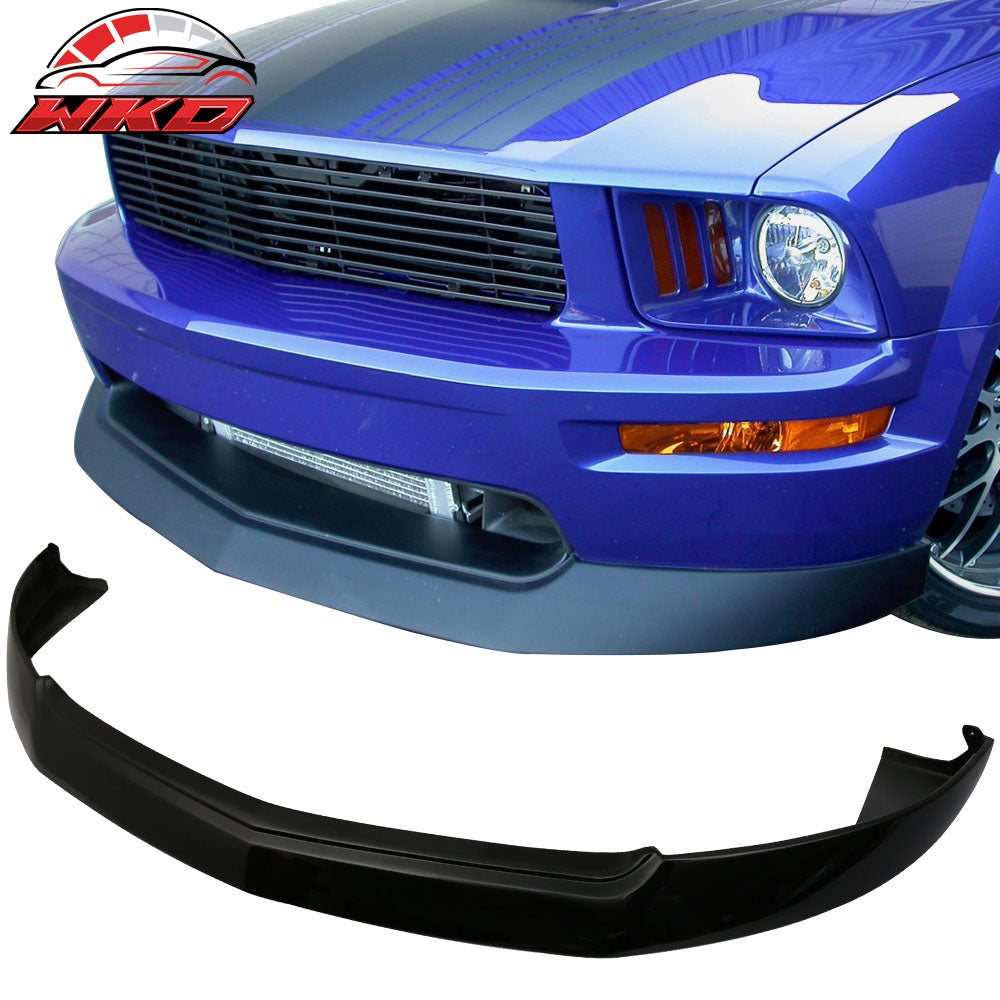 Fits 05-09 Ford Mustang GT V8 IKC Style Front Bumper Lip PU Painted #UA Ebony