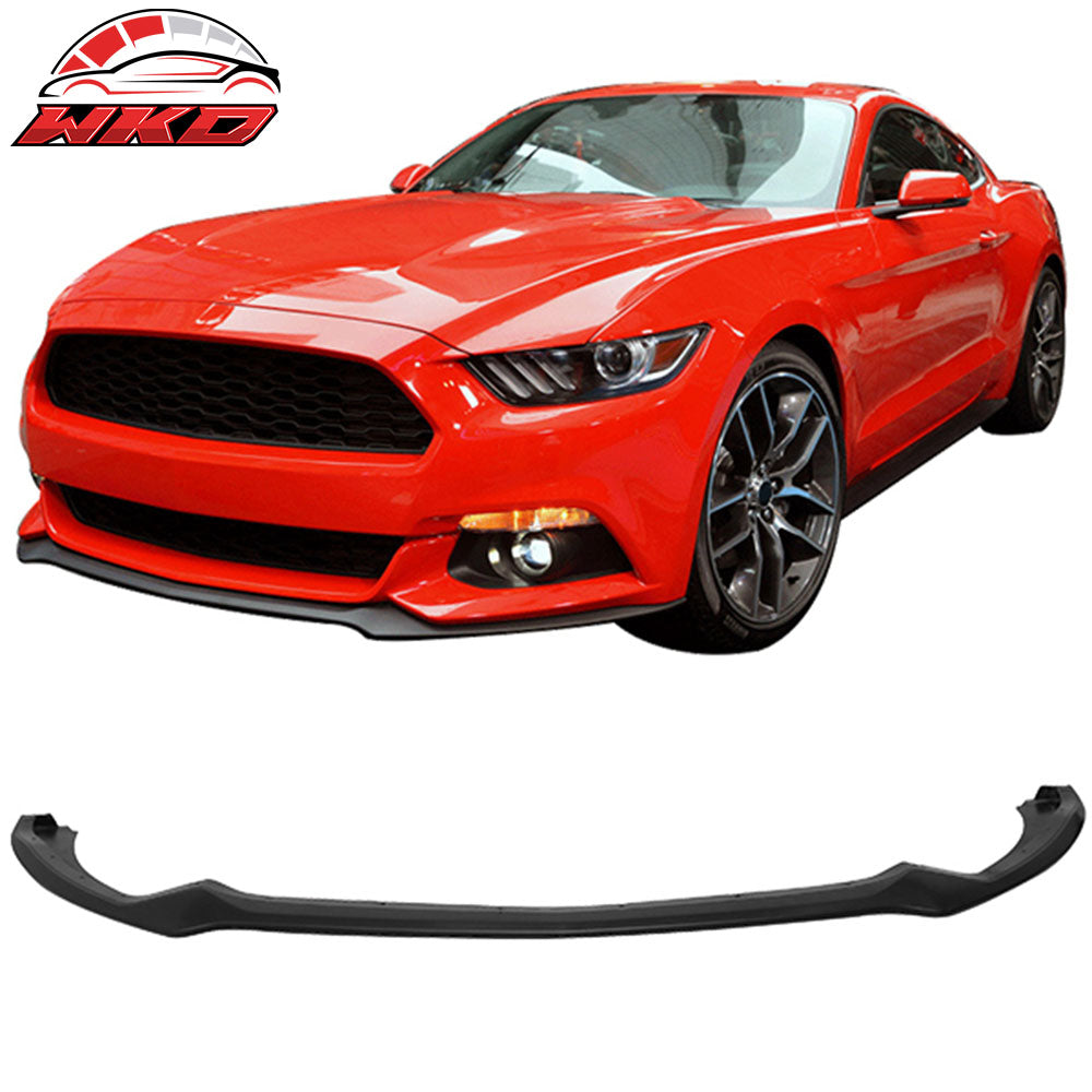 Fits 15-17 Ford Mustang Front Bumper Lip Spoiler Kit OE Style Unpainted Black PU