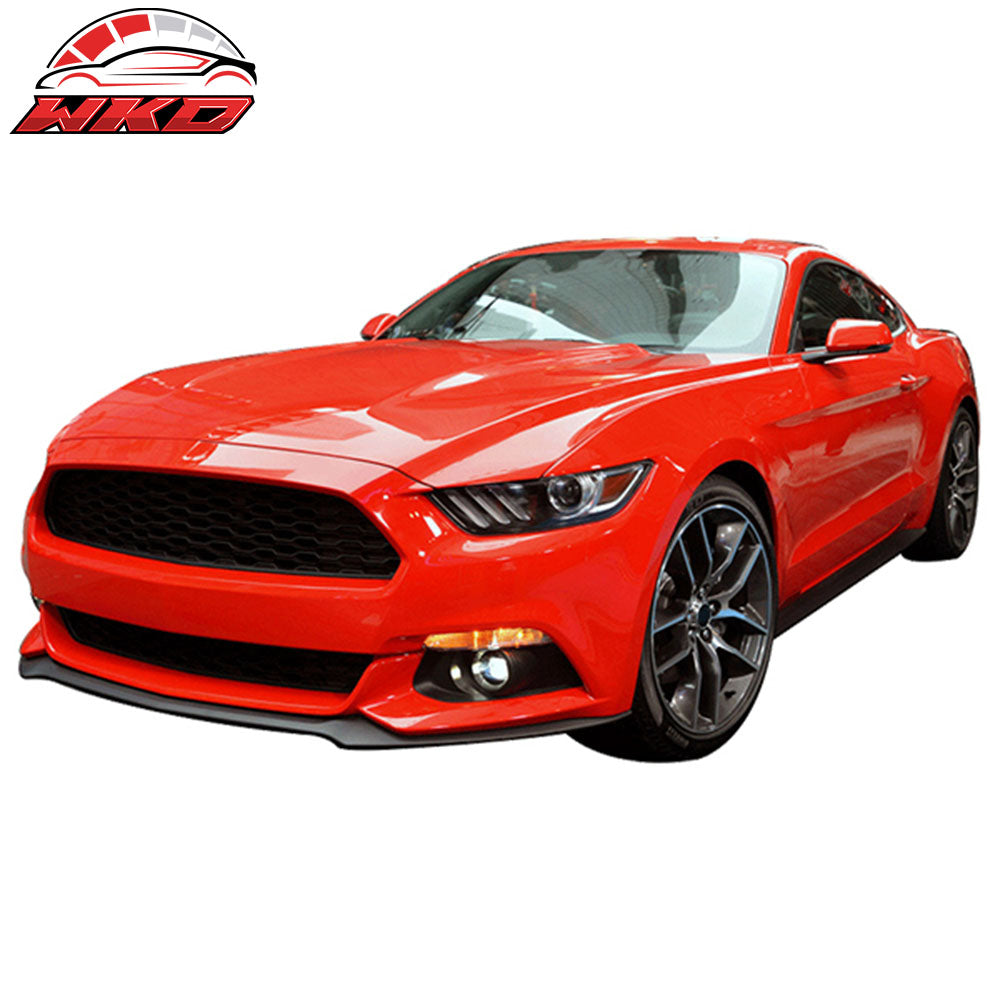 Fits 15-17 Ford Mustang Front Bumper Lip Spoiler Kit OE Style Unpainted Black PU