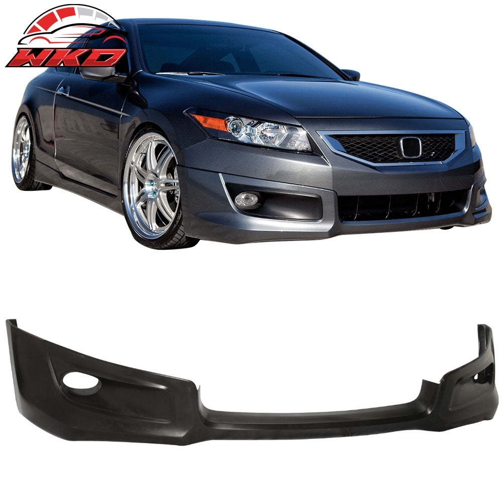 Fits 08-12 Honda Accord Coupe HFP Style Front Bumper Lip Spoiler Unpainted PU