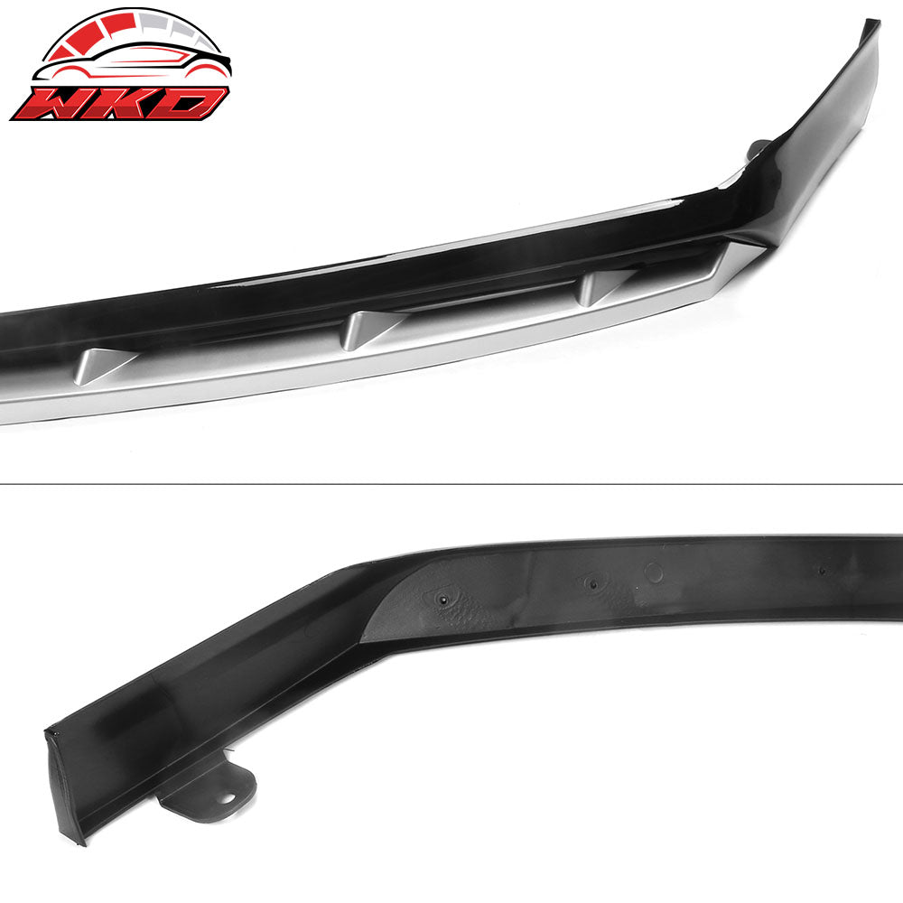 Fits 21-22 Honda Accord IKON Gloss Black Silver PP Front Bumper Lip Spoiler 5PCS