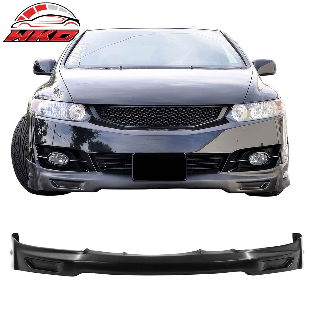 Fits 09-11 Honda Civic Coupe Mugen Style Front Bumper Lip Spoiler Unpainted PU