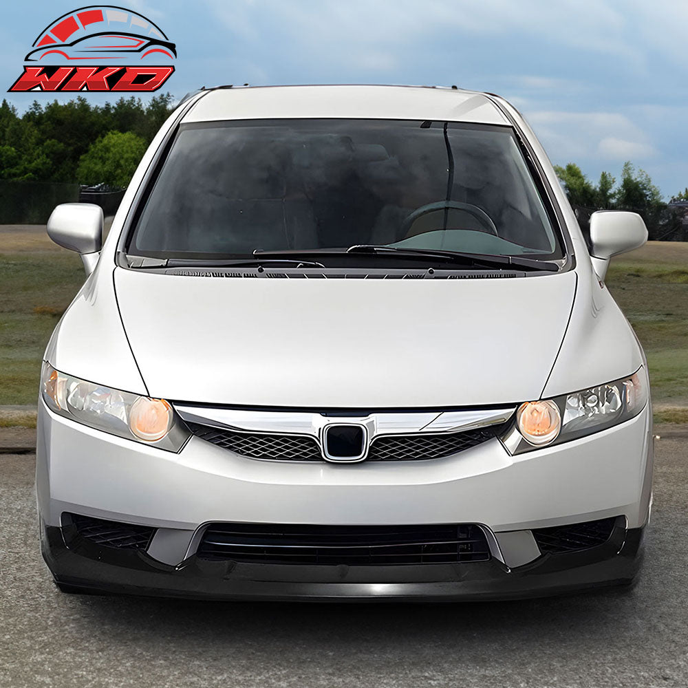 Fits 09-11 Honda Civic Sedan JS Style Unpainted Front Bumper Lip Spoiler PU
