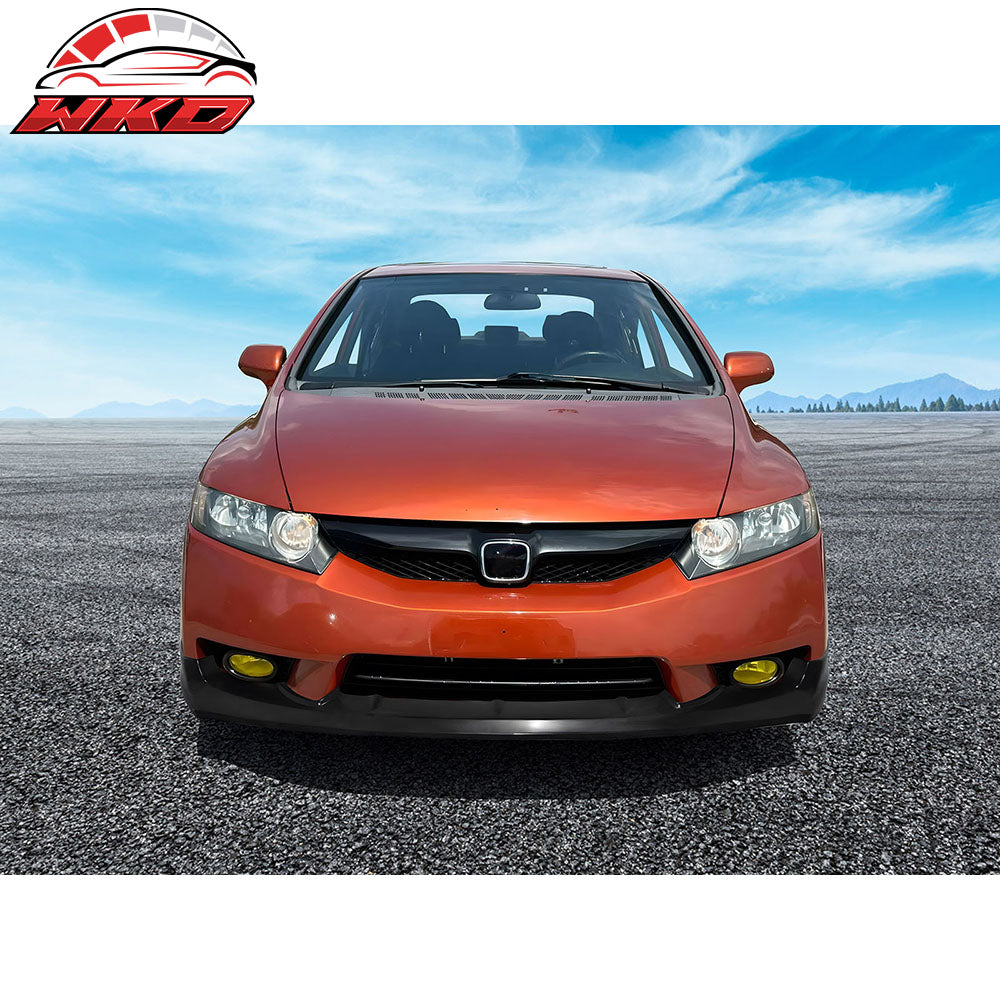 Fits 09-11 Honda Civic Sedan JS Style Unpainted Front Bumper Lip Spoiler PU