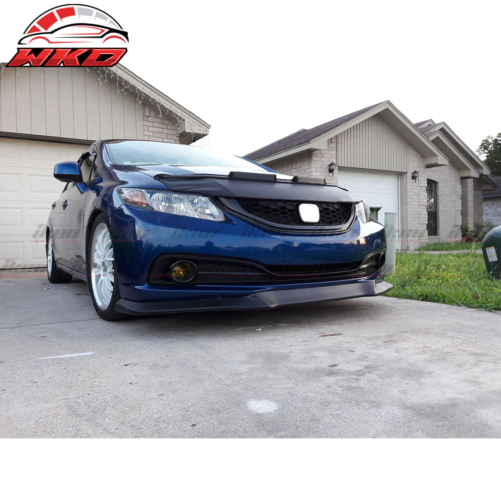 Fits 13-15 Honda Civic USDM GT Style Front Bumper Lip Unpainted Spoiler PU Kit
