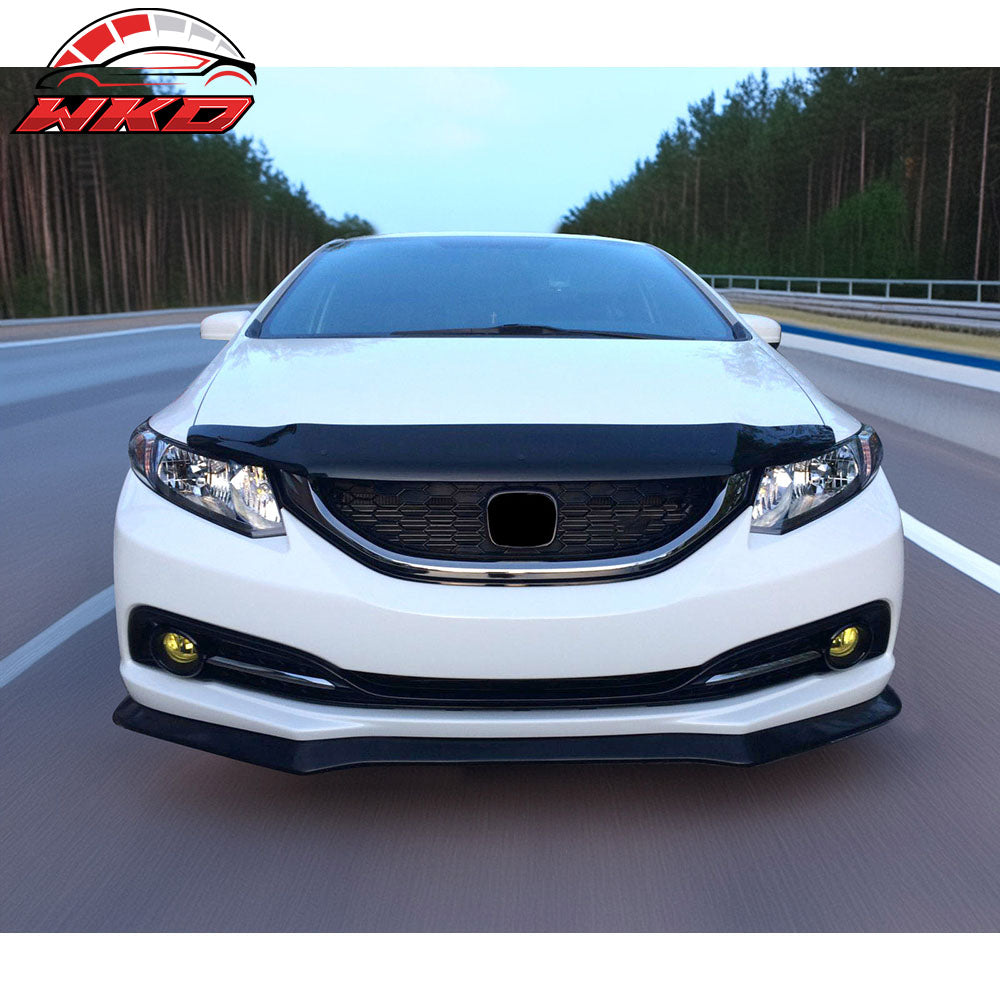 Fits 13-15 Honda Civic Sedan CS Style Front Bumper Lip Spoiler Unpainted PU