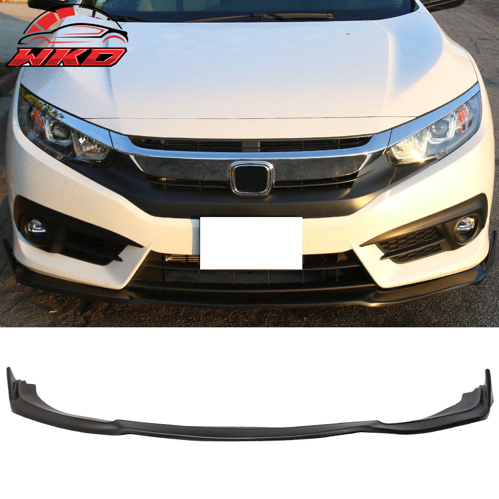 Fits 16-18 Honda Civic Coupe Sedan CS Style Front Bumper Lip Spoiler Splitter PU