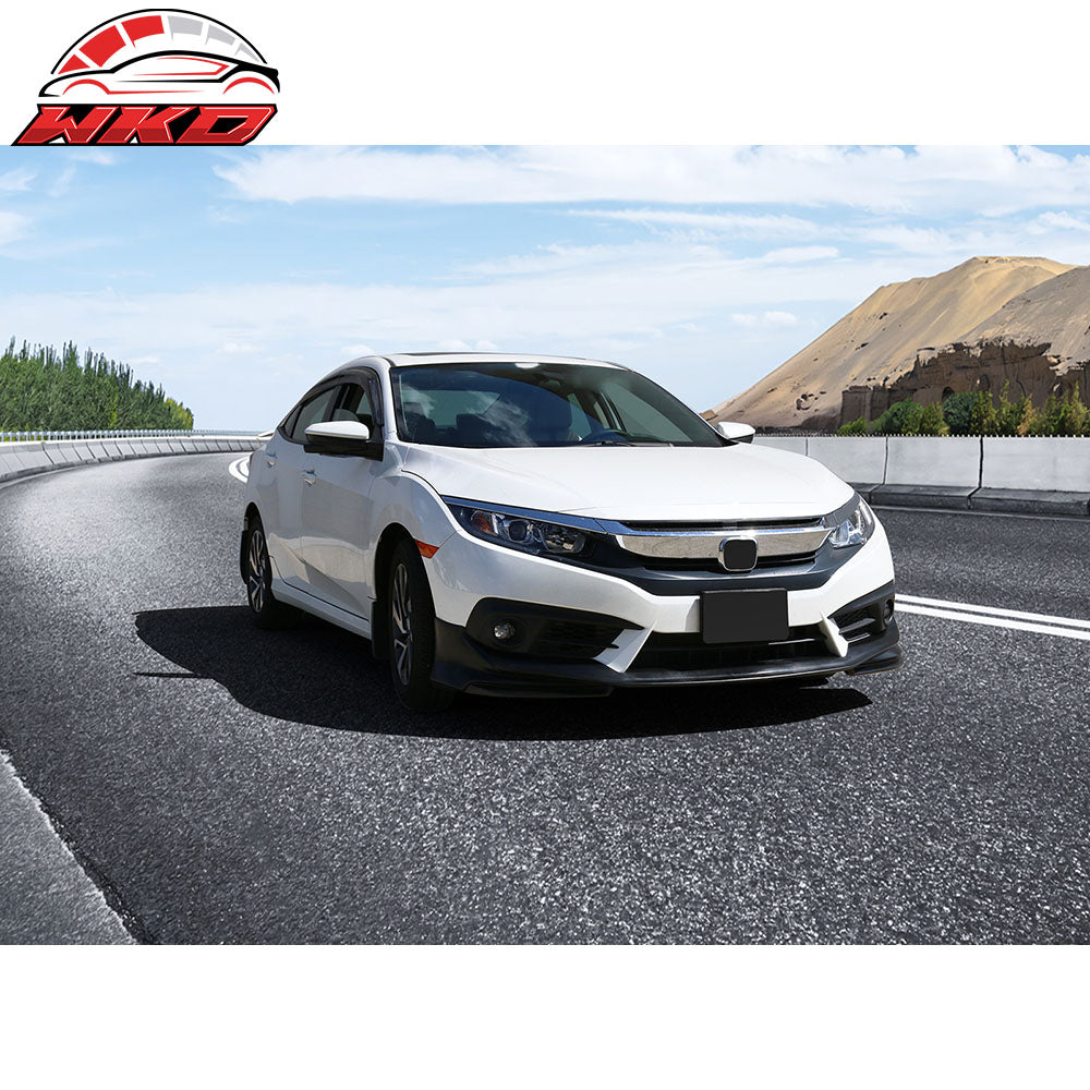 Fits 16-18 Honda Civic Coupe Sedan AP Style Front Bumper Lip Splitter - PU