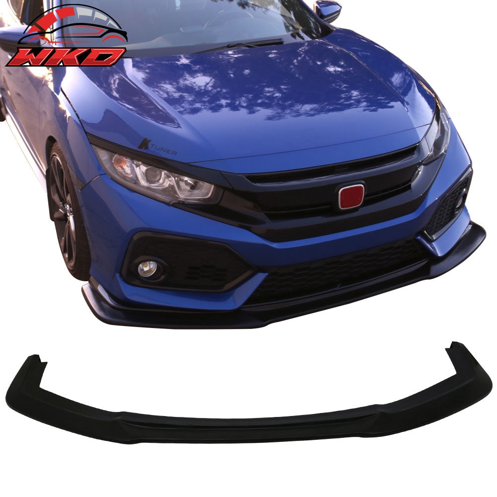 Fits 17-21 Honda Civic Sport Hatchback GT Style Front Bumper Lip Unpainted PU