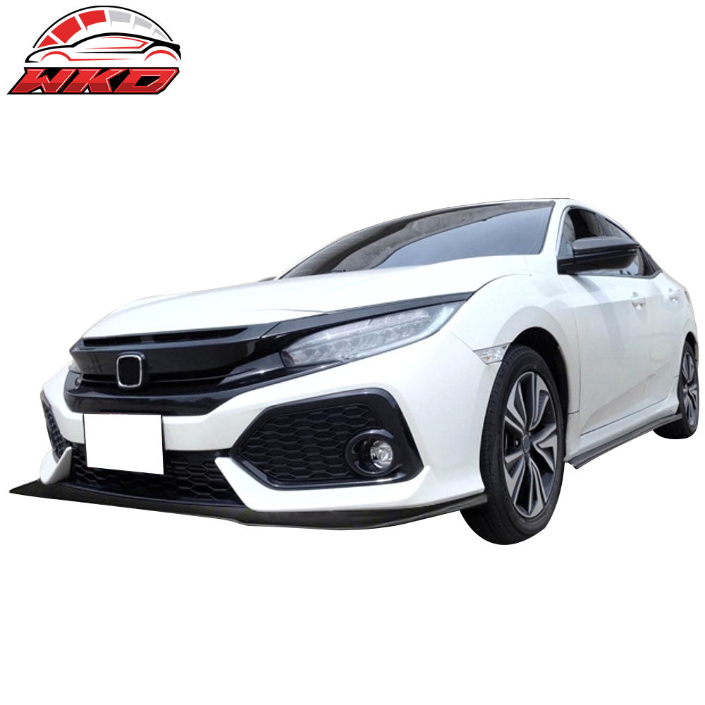 Fits 17-21 Honda Civic Sport 4DR Hatchback Front Bumper Lip Spoiler PU V6 Style